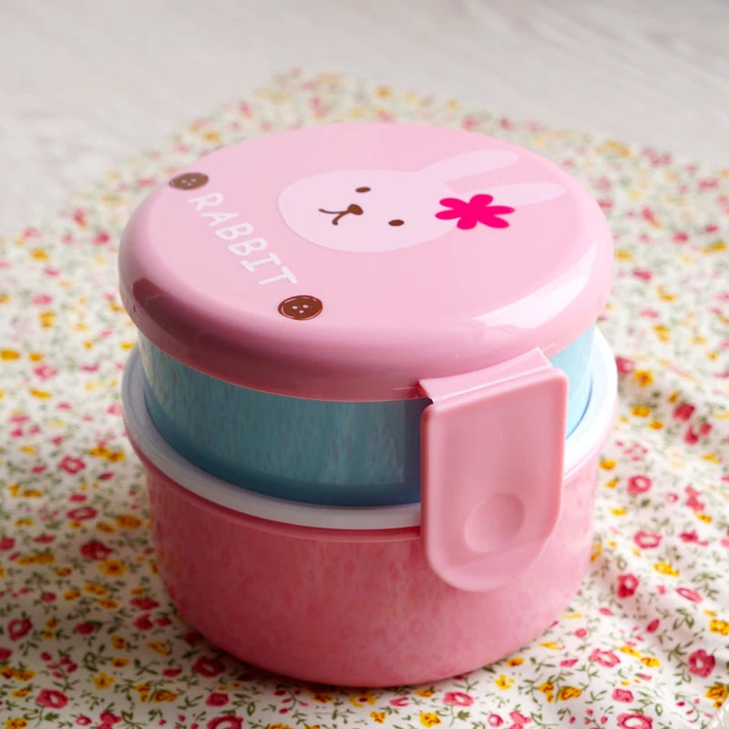 Boite a dejeuner bleu rose double