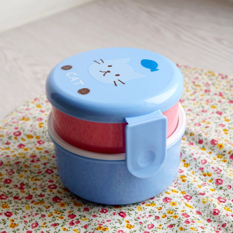 Boite a dejeuner rose bleu double