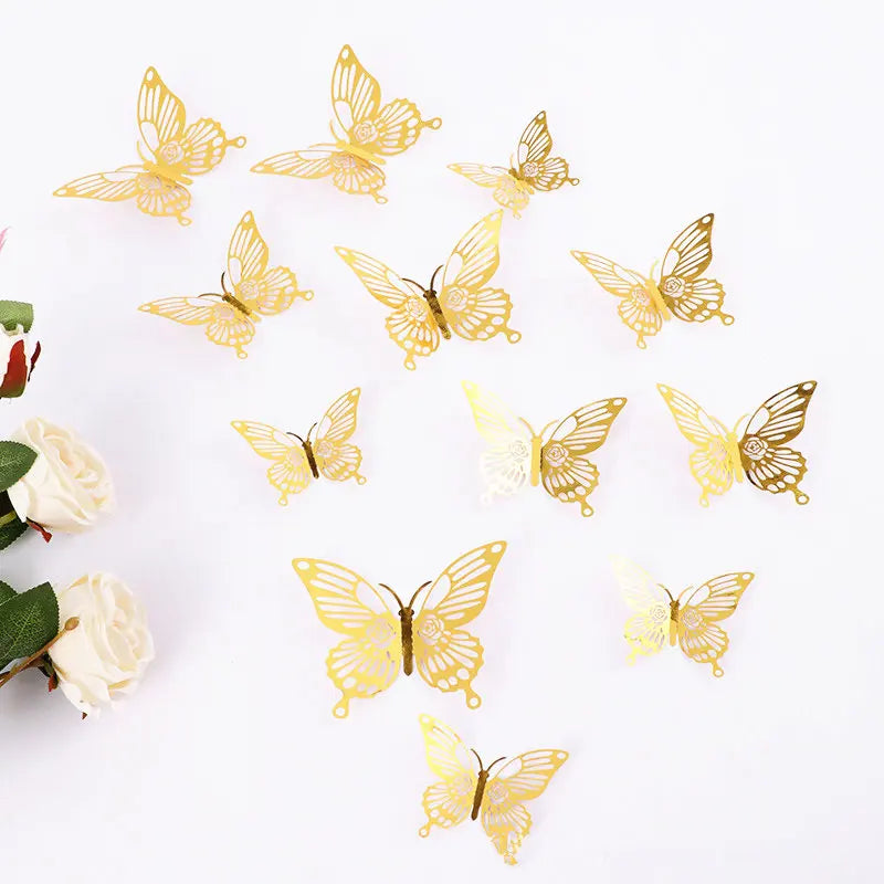 Decoration de gateau or fleur blanc