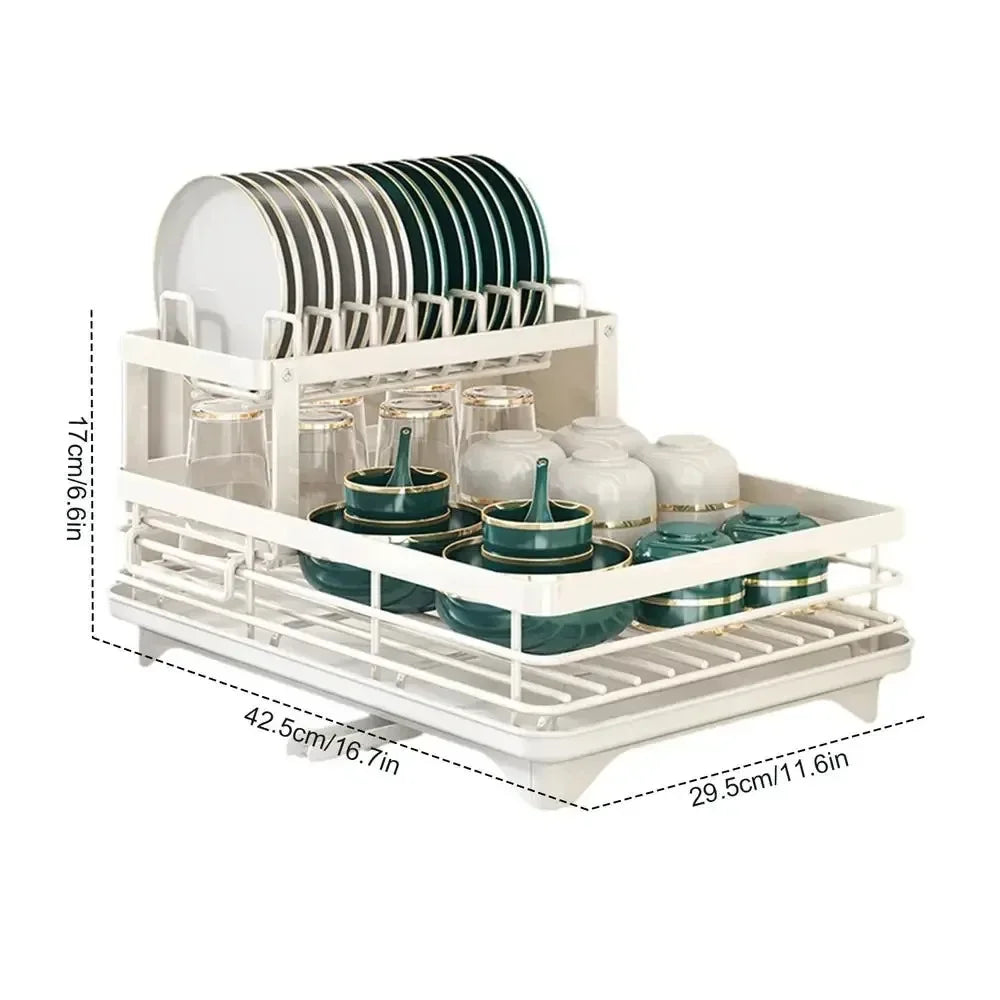 Egouttoir a vaisselle blanc double dimension