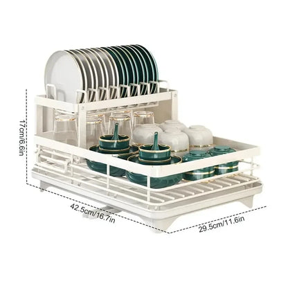Egouttoir a vaisselle blanc double dimension