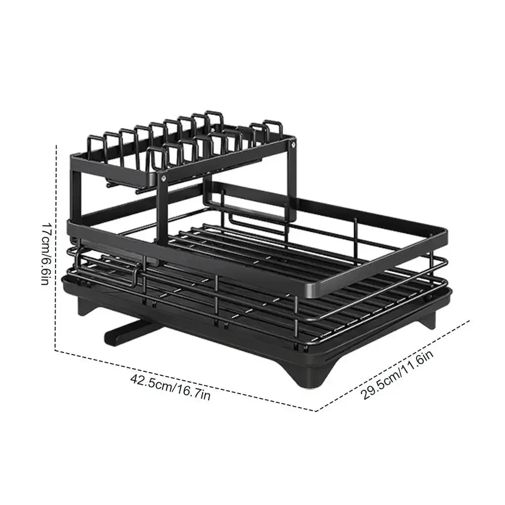 Egouttoir a vaisselle noir double dimension