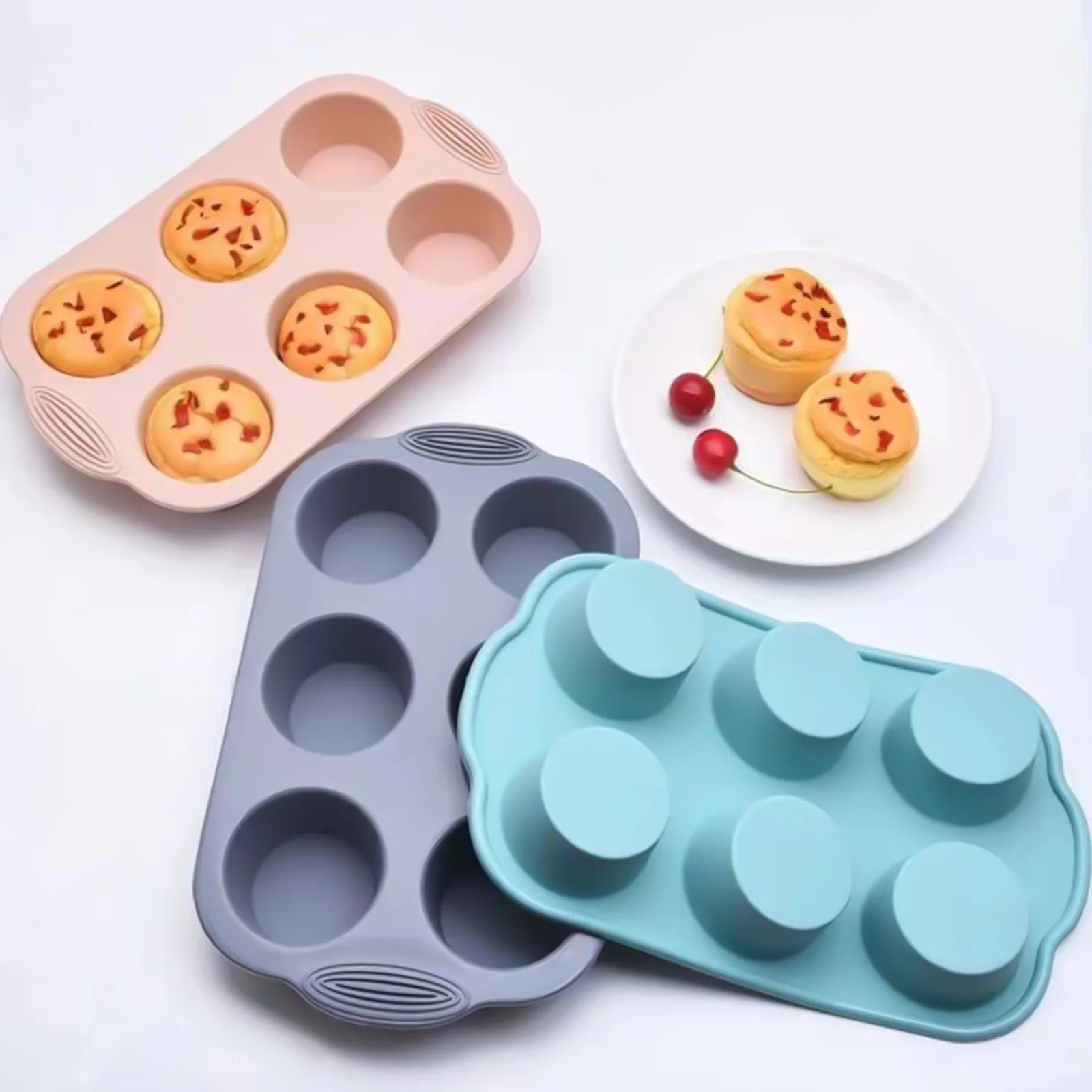 Moule a muffin gris beige bleu clair