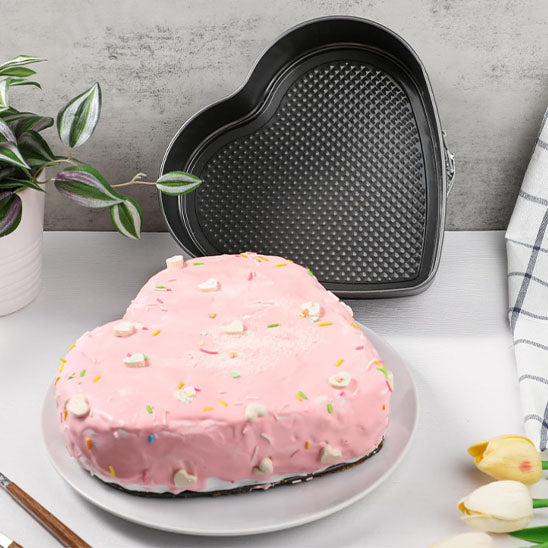 Moule en forme de coeur gateau rose