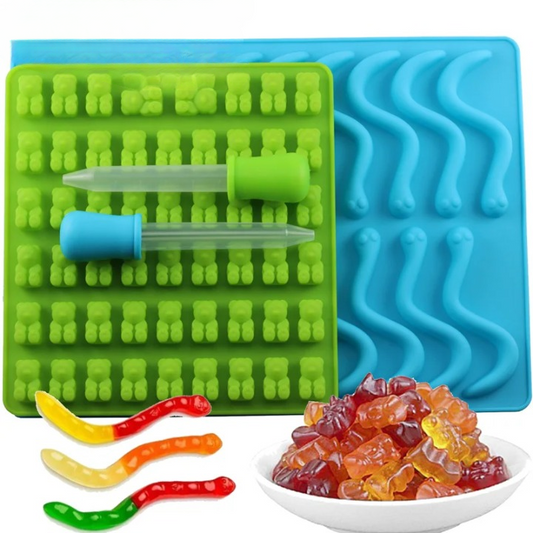 Moules en silicone vert bleu vers