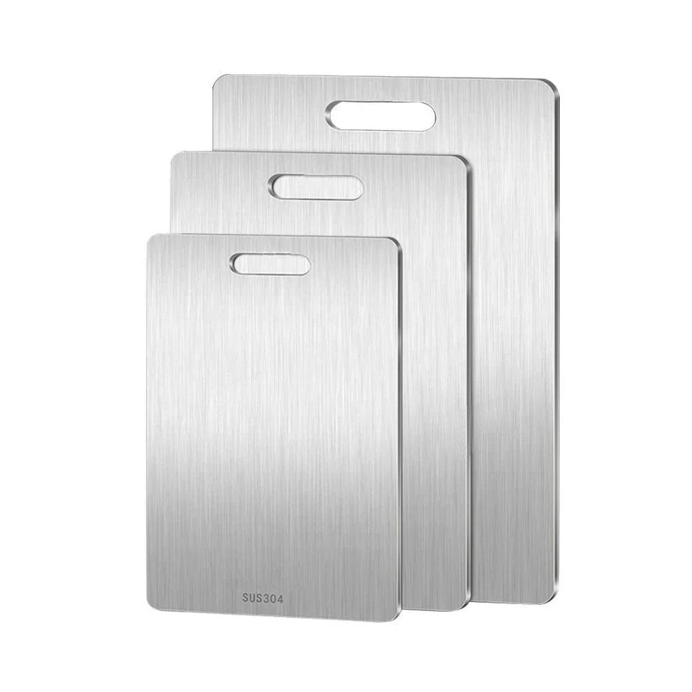 Planche a decouper en acier inoxydable grandeur