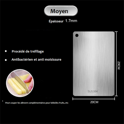 Planche a decouper en acier inoxydable moyen dimension