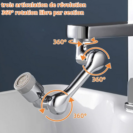 Robinet d extension multifonction rotatif argent 360