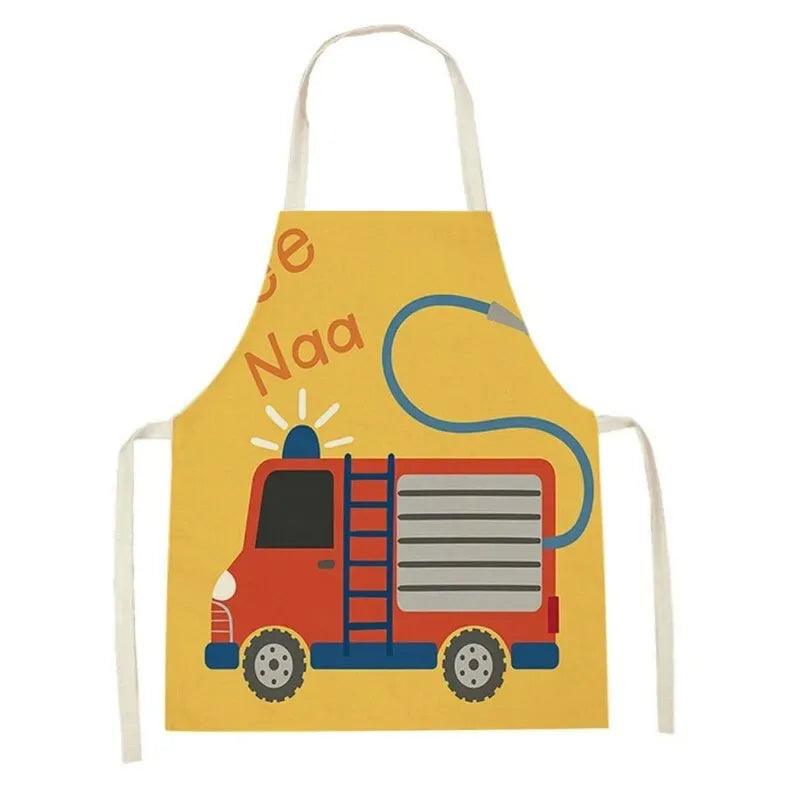 Tablier de cuisine pour enfants jaune pompier
