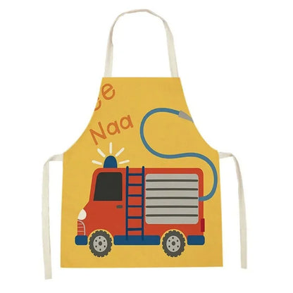 Tablier de cuisine pour enfants jaune pompier