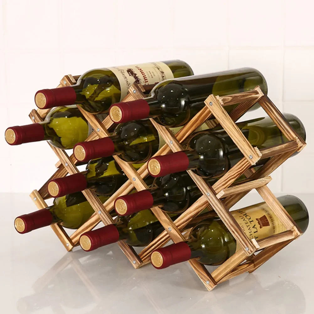 casier a vin bois avec 10 bouteilles