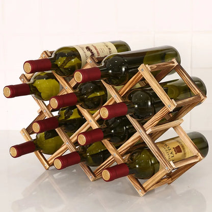 casier a vin bois avec 10 bouteilles